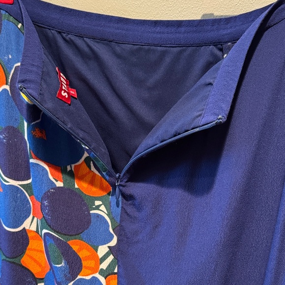 Staud Abstract Fruits and Veggie Blue Midi Knee Length Zip Back Colorful Skirt - Picture 12 of 16